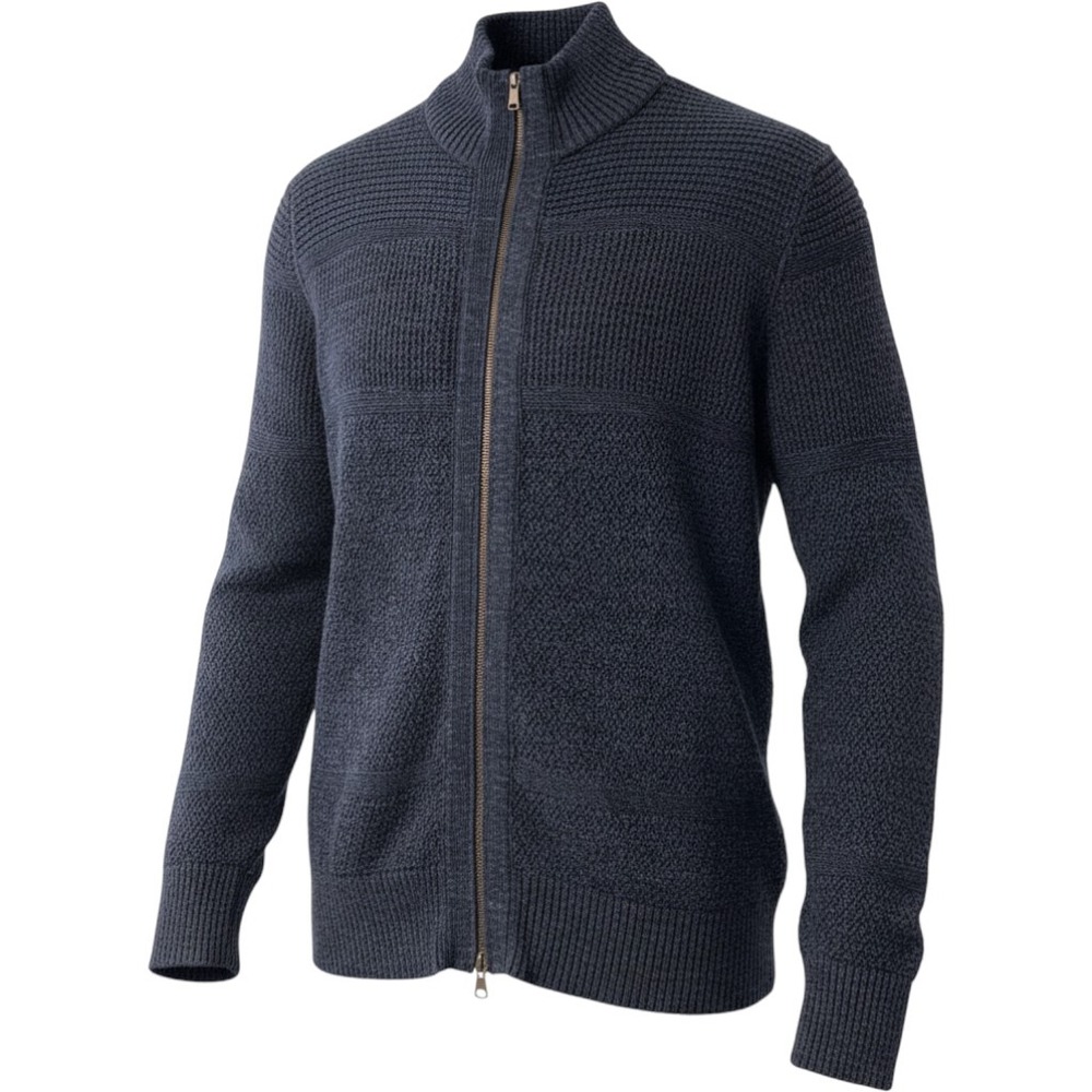 484 Classic Banana Republic Heritage Full Zip Sweater XL Gray Textured Knit